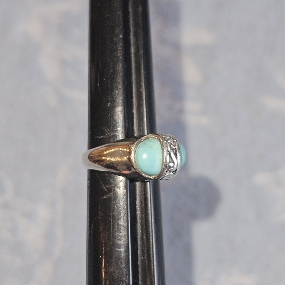 Turquoise And Sterling Silver Ring Size 4.5 Vintage Premier Designs Y2K - Picture 1 of 9